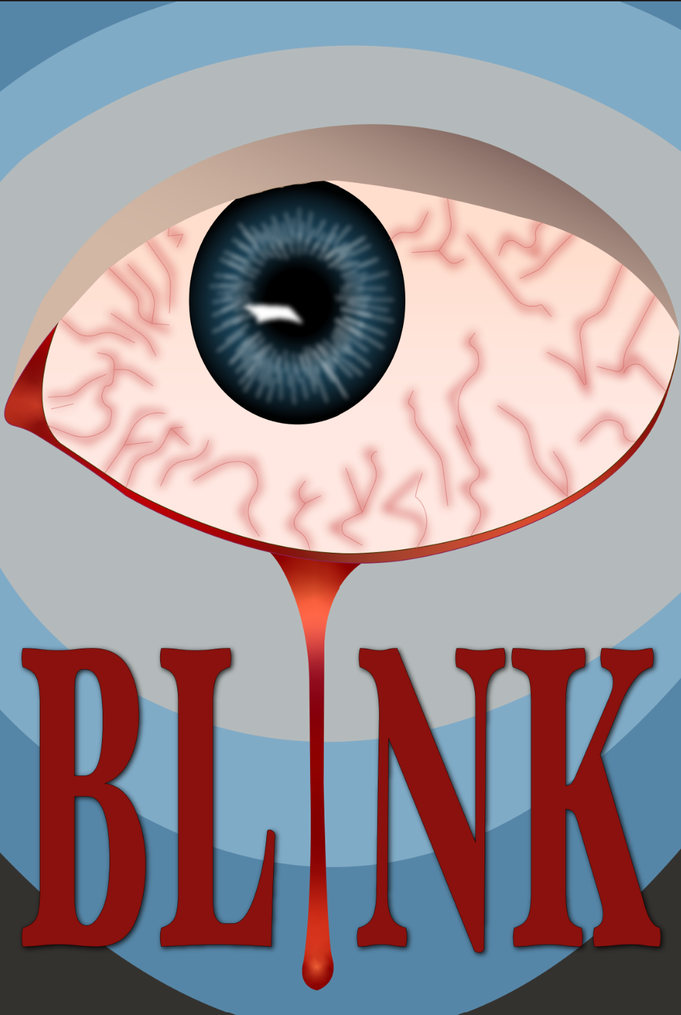 a poster depicting a bleeding eye